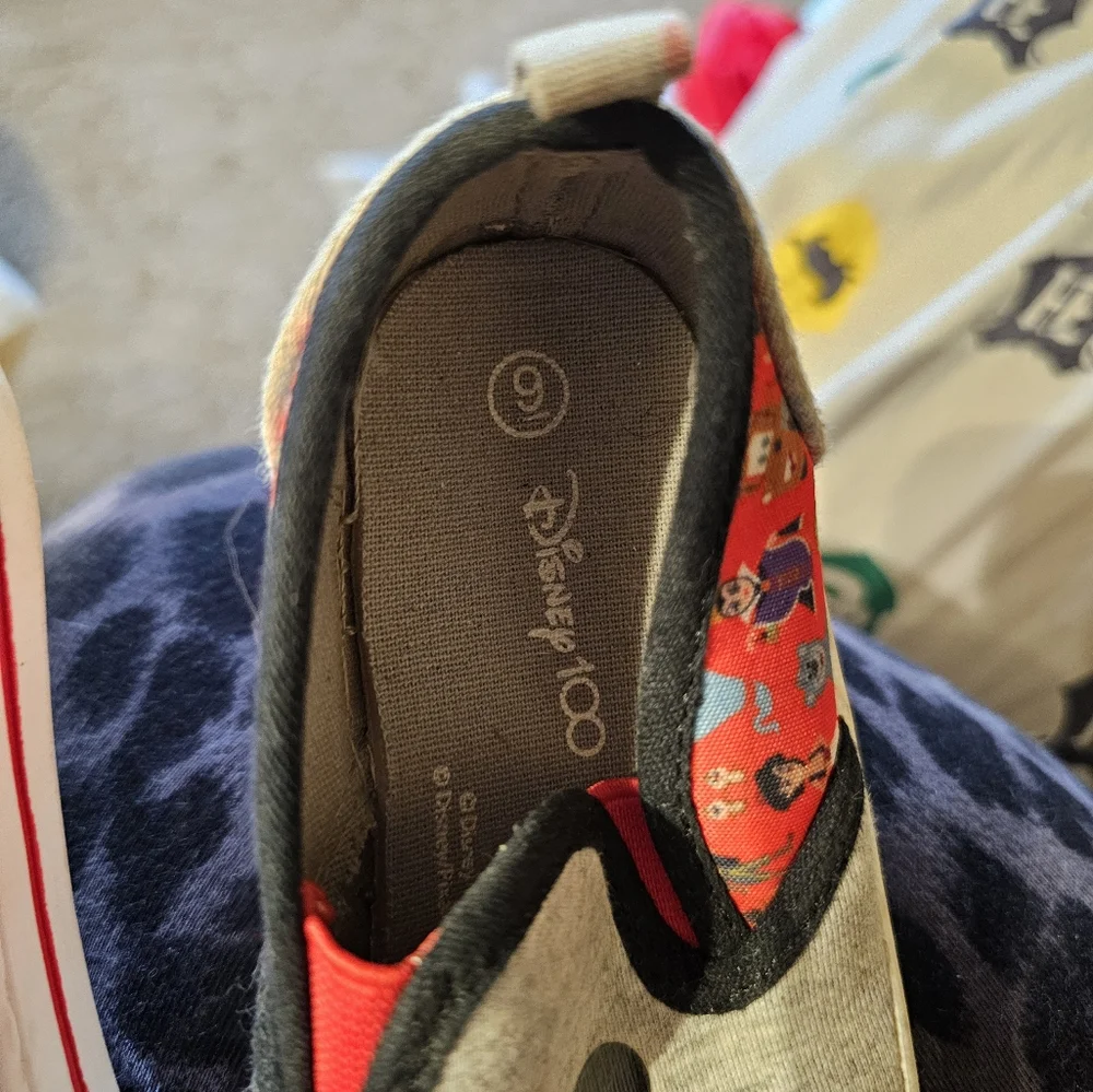 Disney Mickey Mouse Kids Slip-On Shoes - Gray and Red - Picture 3 of 4